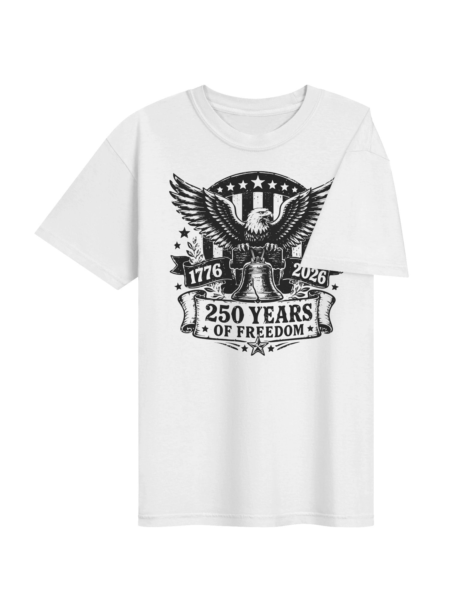 America 250 Eagle T-Shirt | Black & White 1776–2026 Patriotic Tee product image (48)