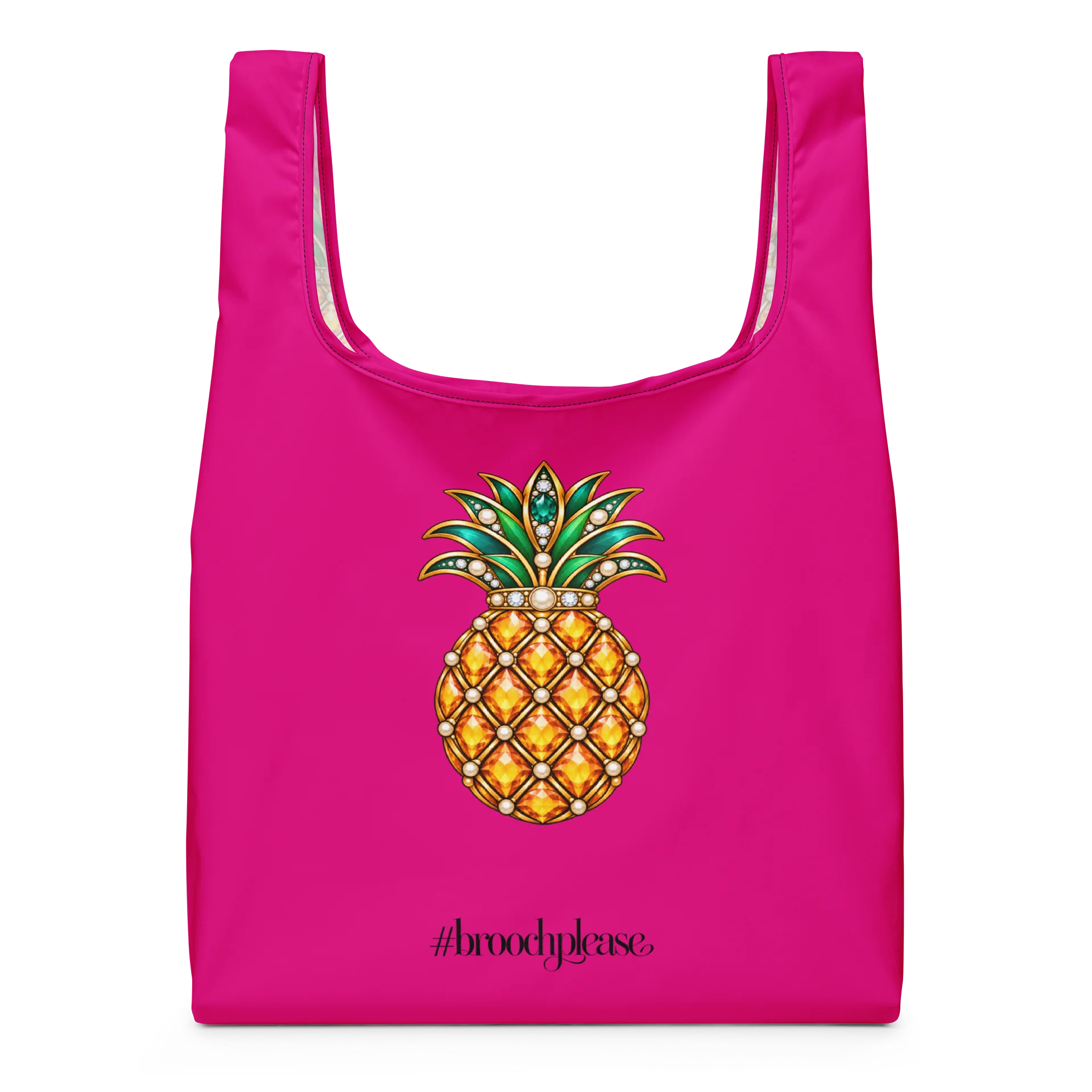 Pink Pineapple Jeweled Brooch Tote product image (3)
