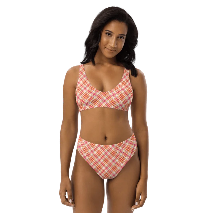 Orange and Hot Pink Plaid Bikini product image (1)
