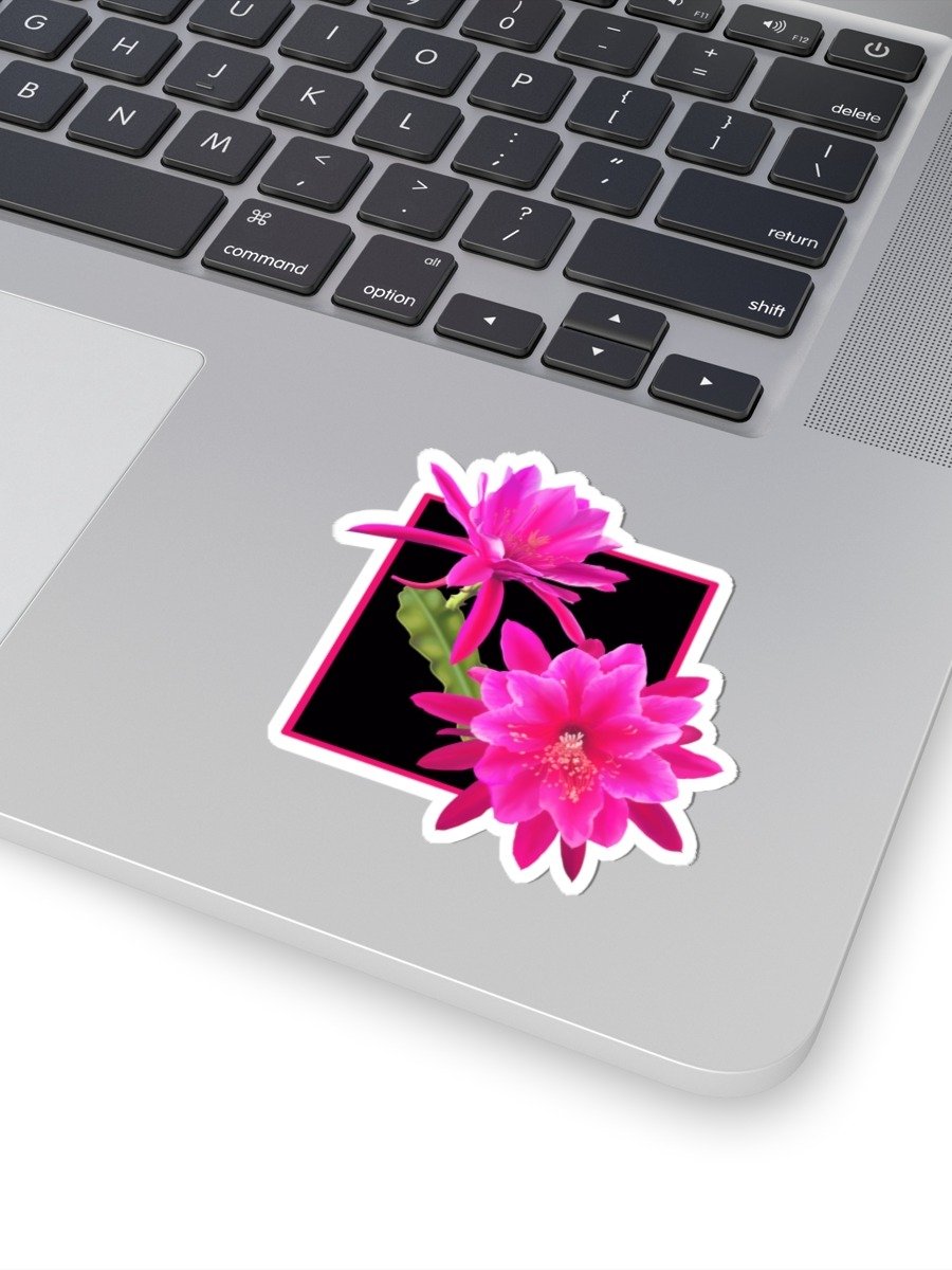Pink Queen of the Night Cactus Vinyl Decal – Krita Airbrush Orchid Flower Sticker product image (1)