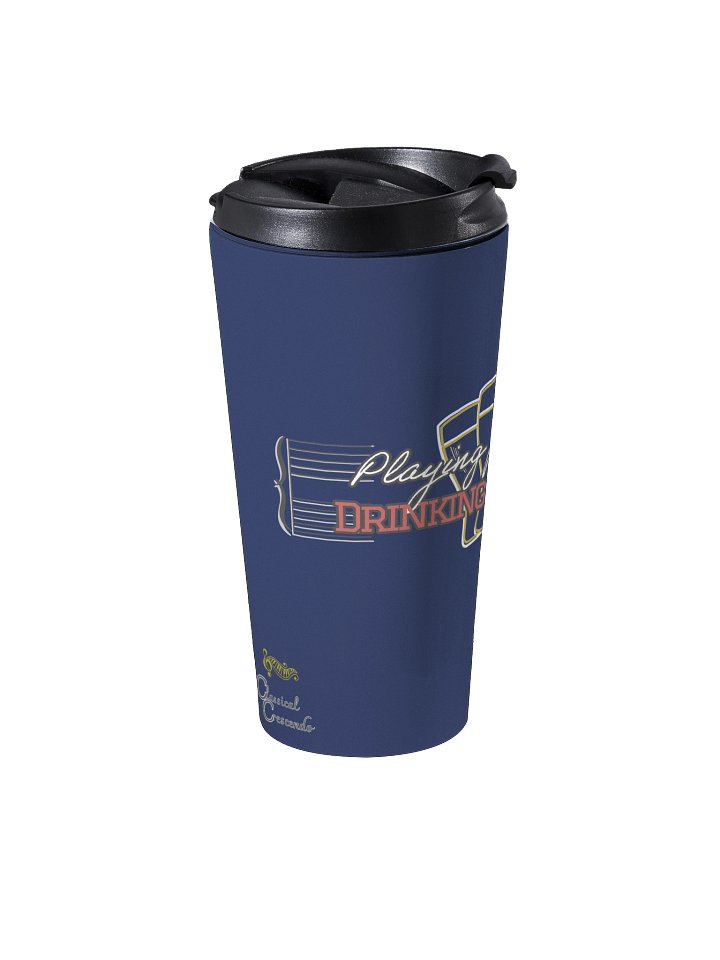 “Playing pianissimo. Drinking fortissimo.” Steel Travel Mug – Where Classical Meets Rockstar Energy product image (2)