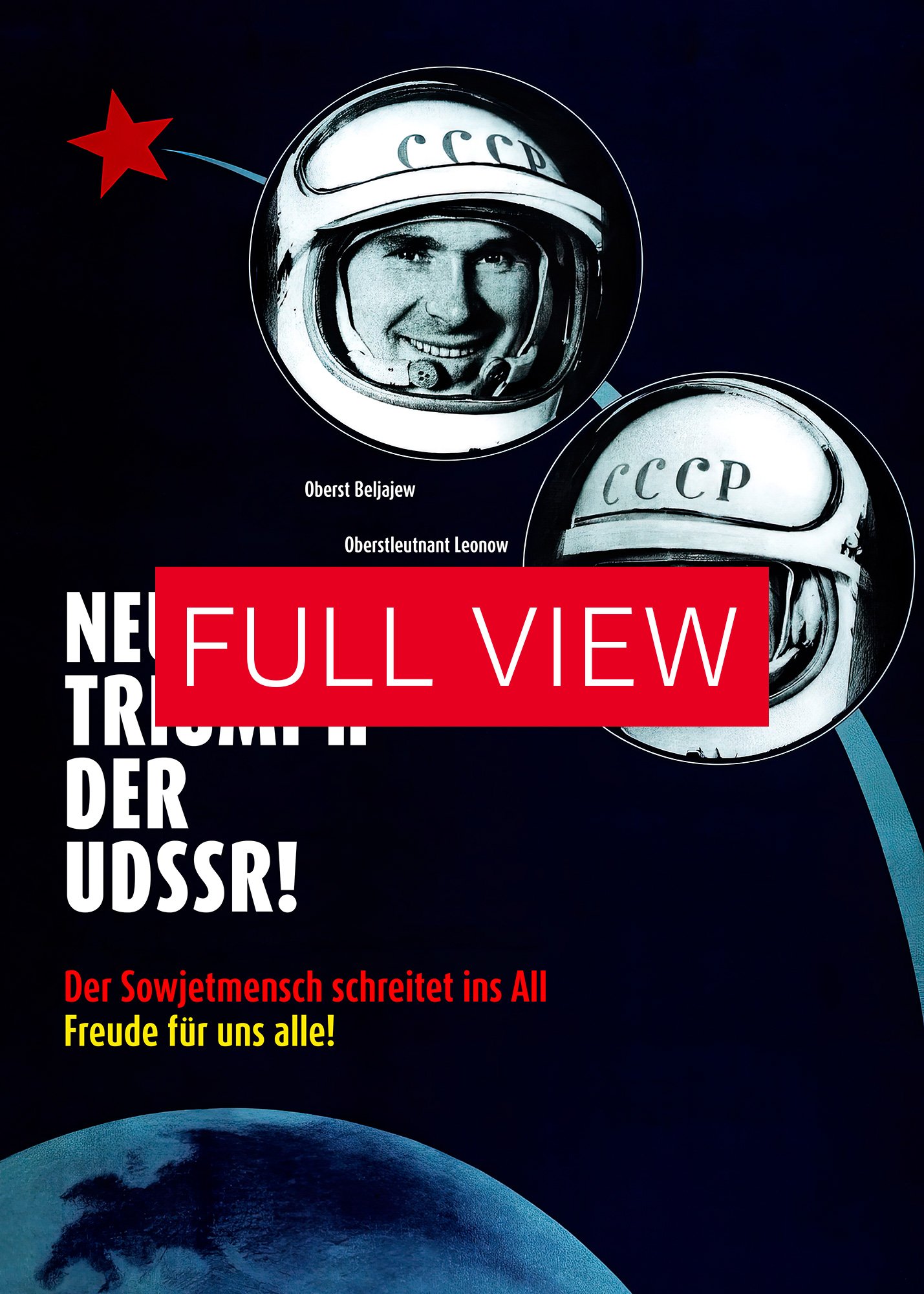 Neuer Triumph Der UDSSR!, GDR/USSR 1965 — Soviet vintage space art poster, soviet retro poster product image (3)