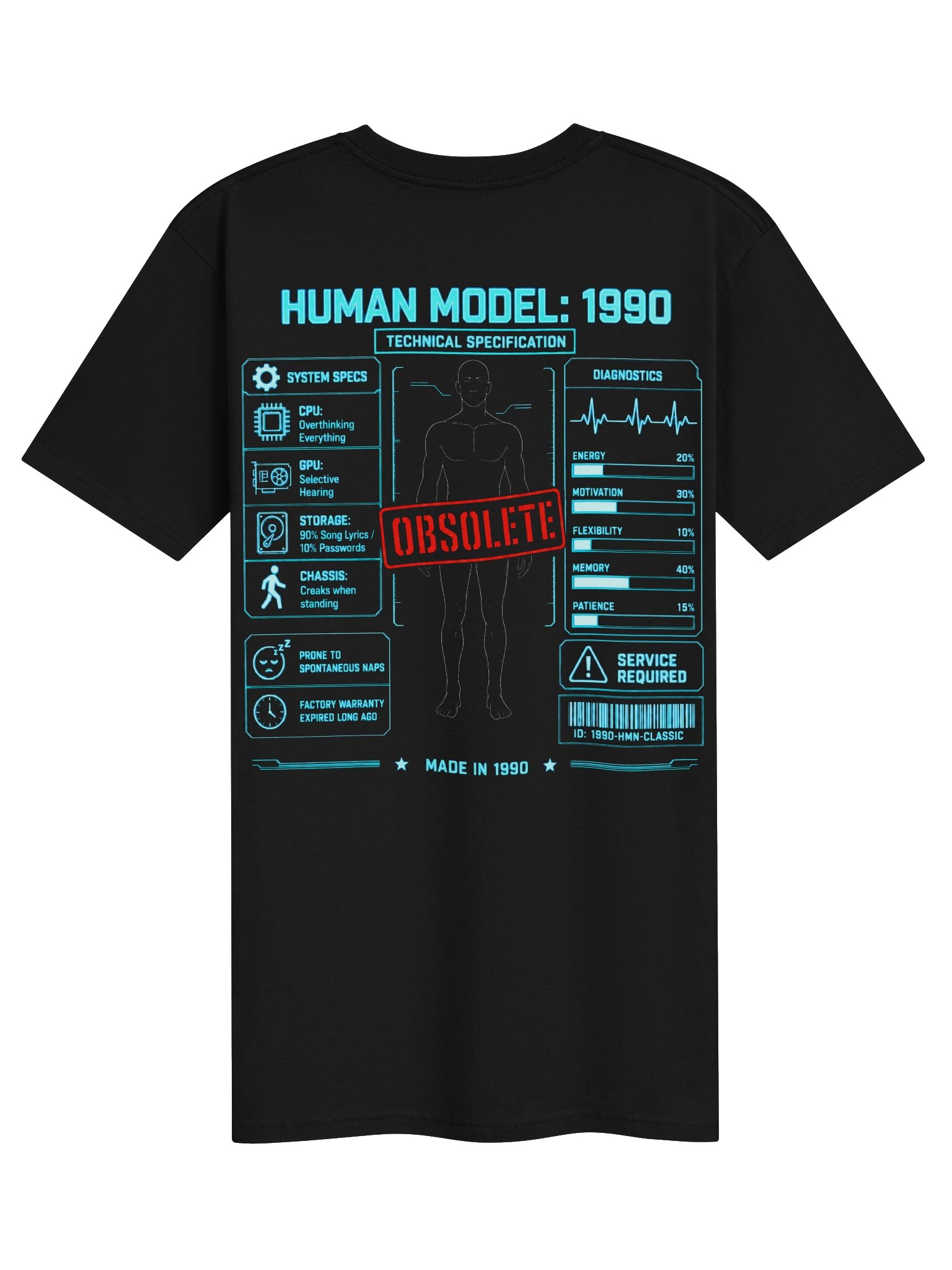 Human Model: 1990™ | Obsolete Since Birth | Funny Millennial Graphic Tee product image (4)