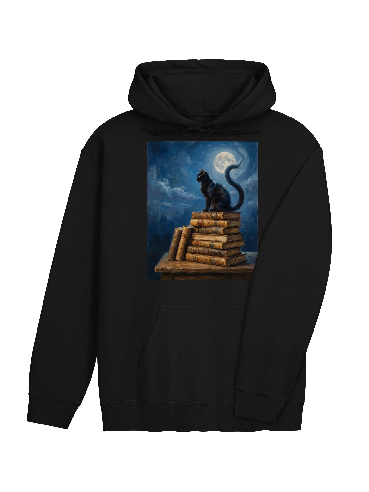 Moonlit Library Cat Hoodie product image (25)
