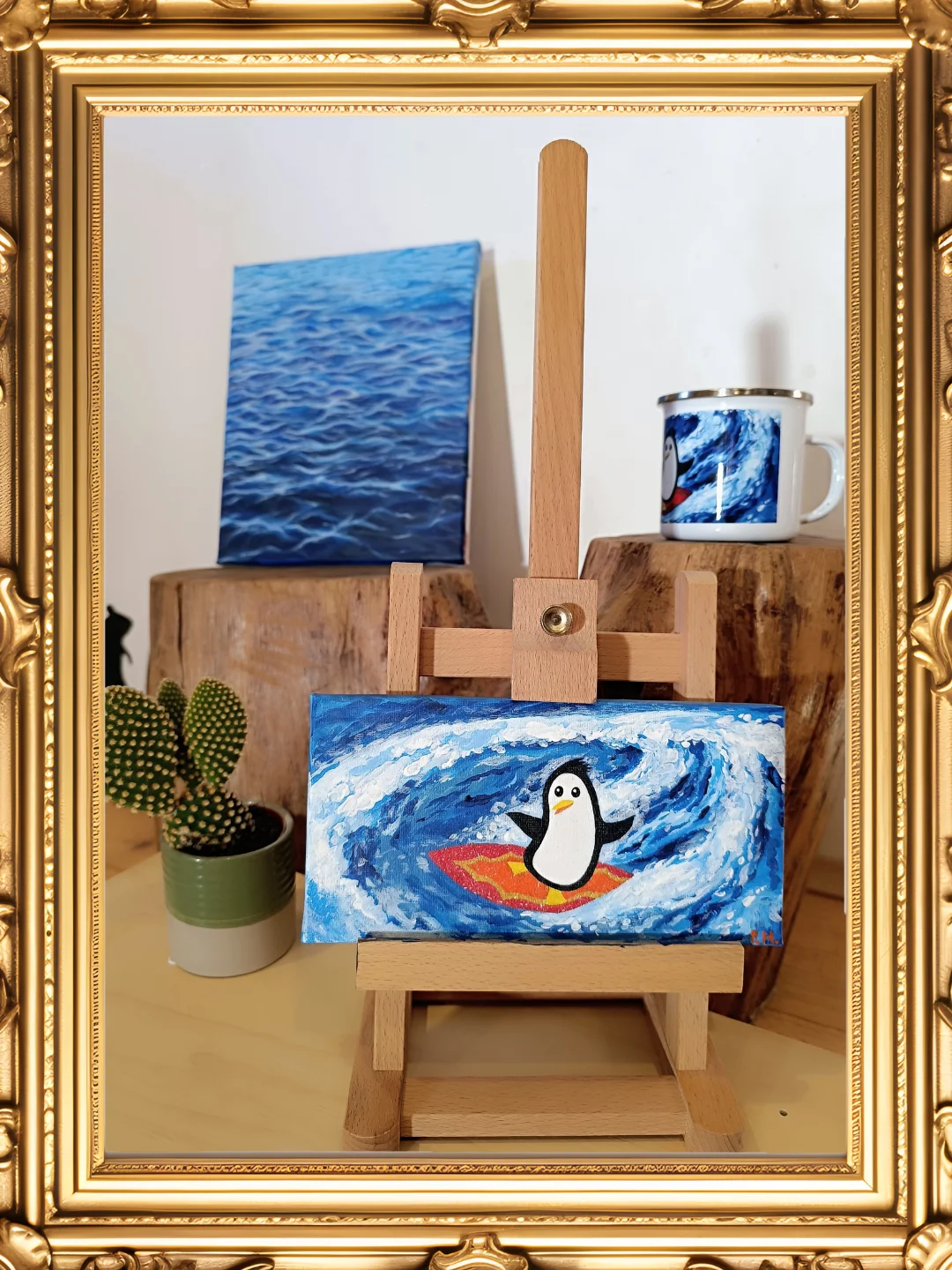 Surfing Penguin Enamel Mug product image (4)