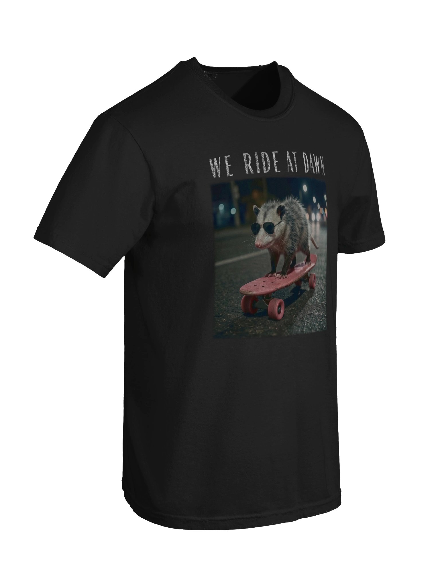 We Ride At Dawn Opossum Skateboard Shirt - Funny Possum Meme Comfort Colors Tee product image (4)