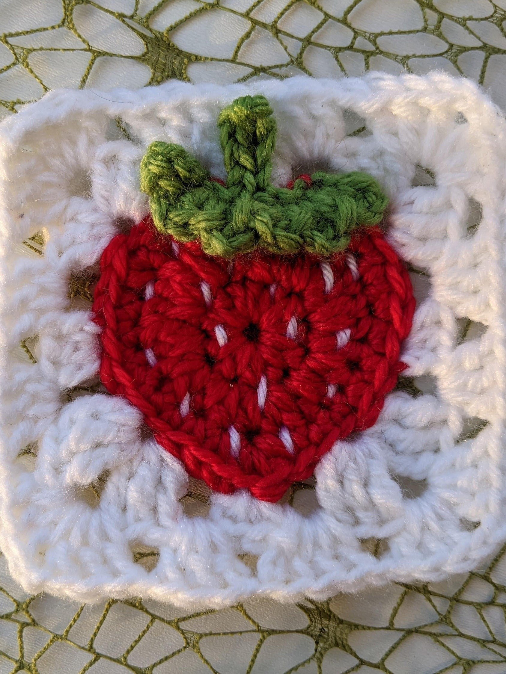 Crochet Strawberry Granny Square Pattern product image (3)