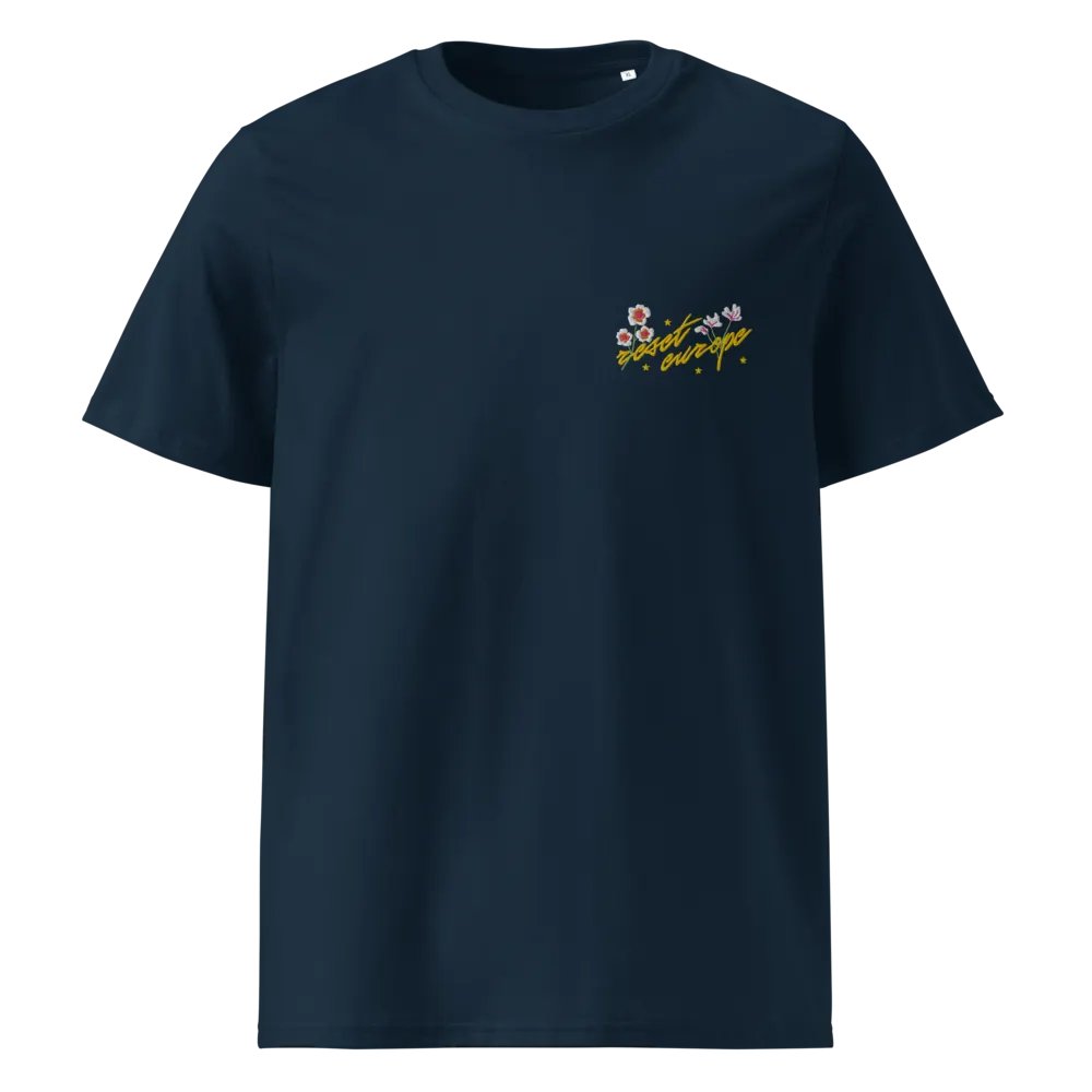 reset europe w/ flowers embroidered t-shirt - 100% organic cotton product image (2)