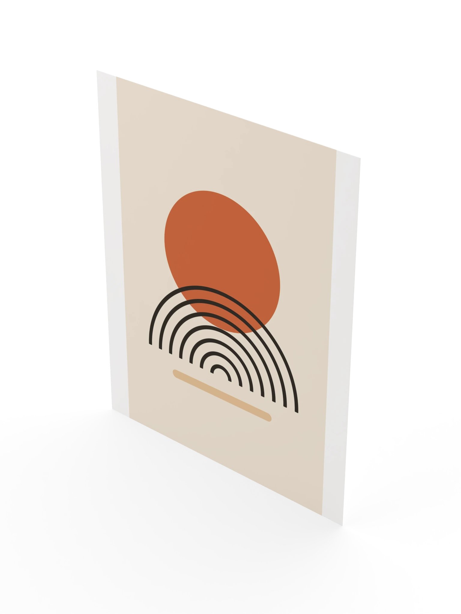 Terracotta Sun Horizon Print | Mid Century Bathroom Wall Art product image (5)