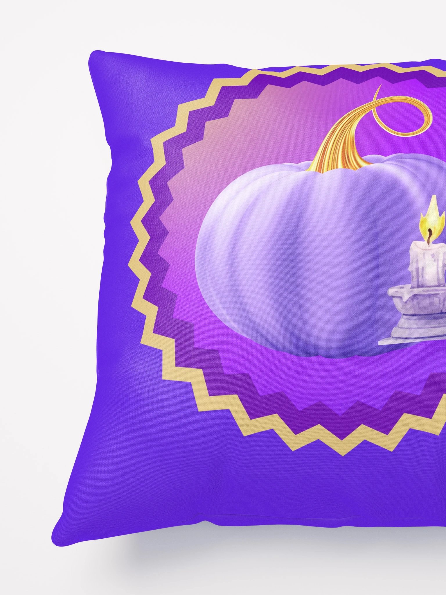 Whimsical Purple Pumpkin in Candlelight All-Over Print Pillow product image (3)