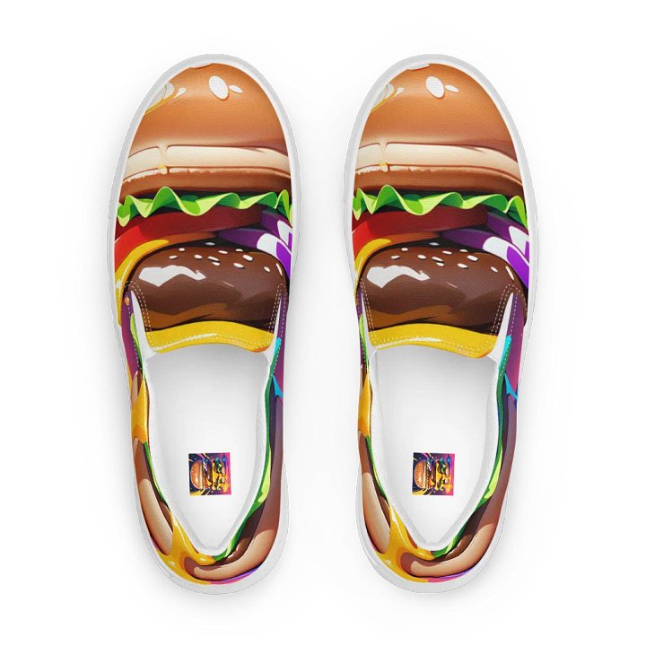 Colorful Burger Extravaganza Slip-On Shoes product image (1)