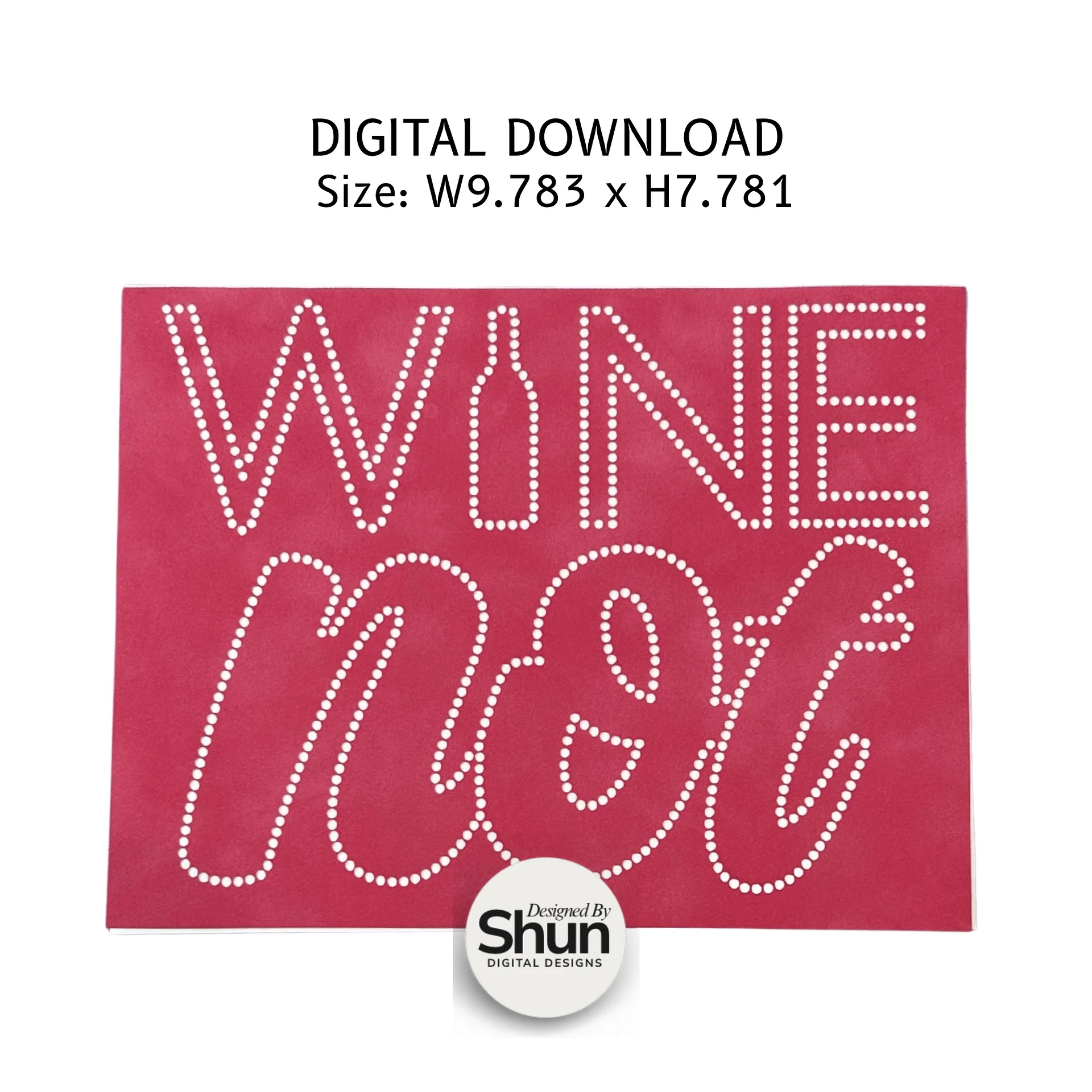 Wine Not | SS10 Rhinestone Template | Digital Download product image (2)