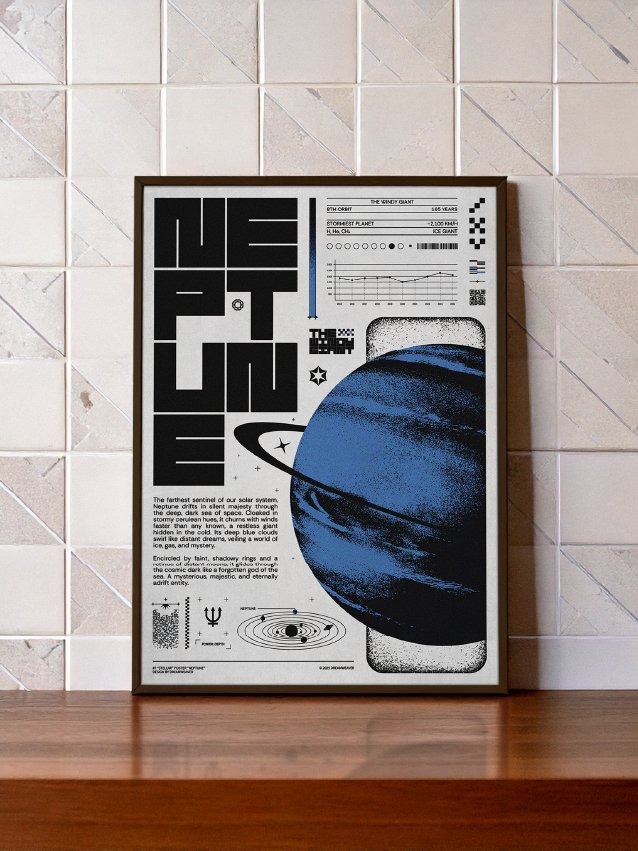 Dominion : Neptune — Bold Brutalist Digital Print for Modern Interior product image (1)
