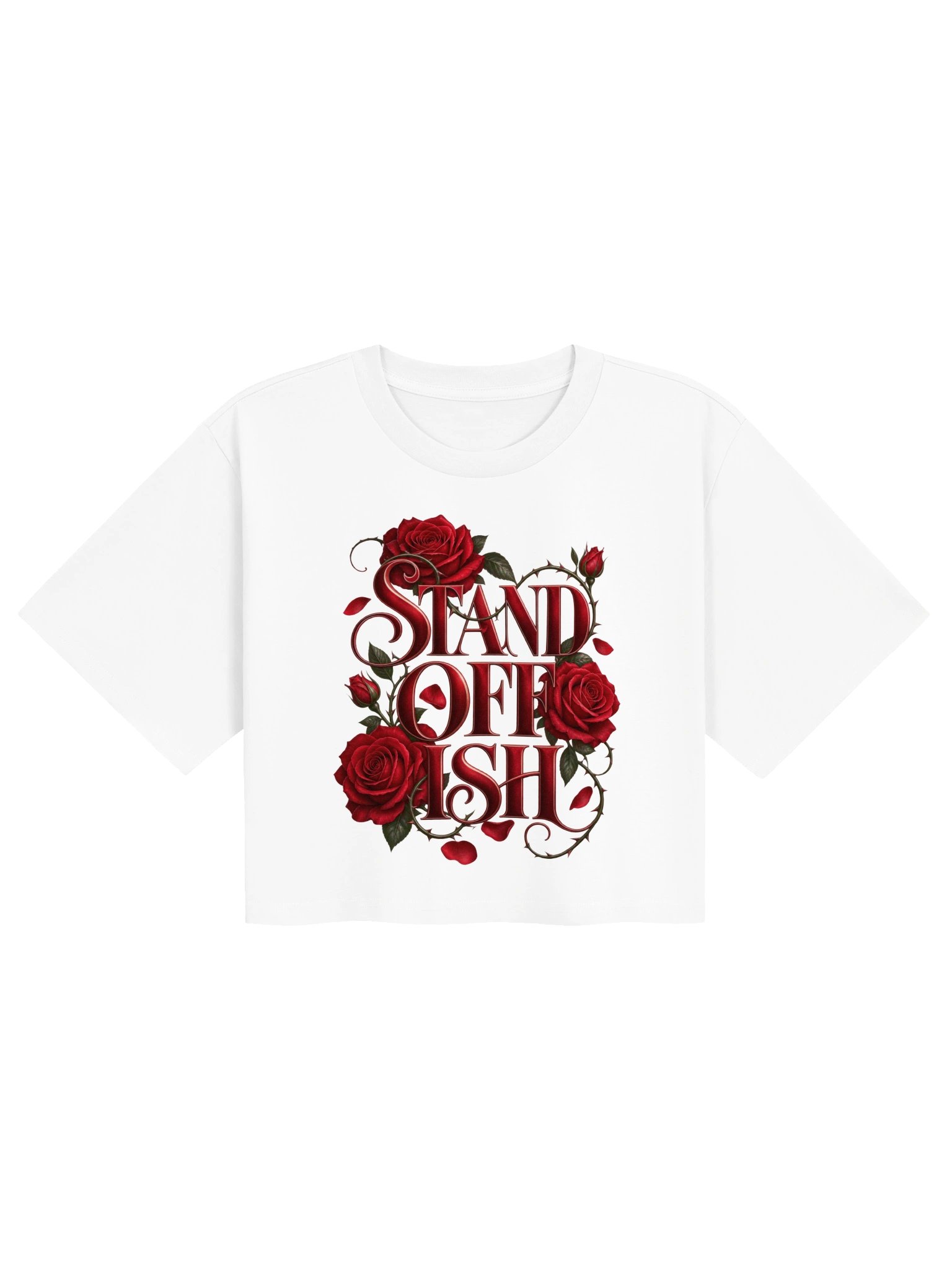 Stand Off Ish — Soft Petals, Sharp Boundaries Crop Tee - White product image (3)