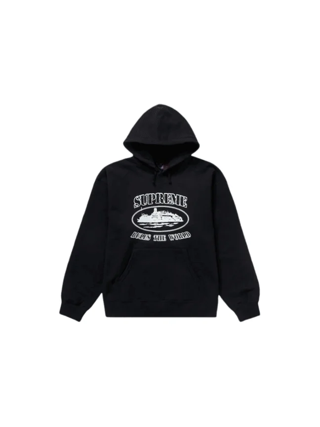 Supreme Corteiz Rules The World Hoodie Black product image (1)
