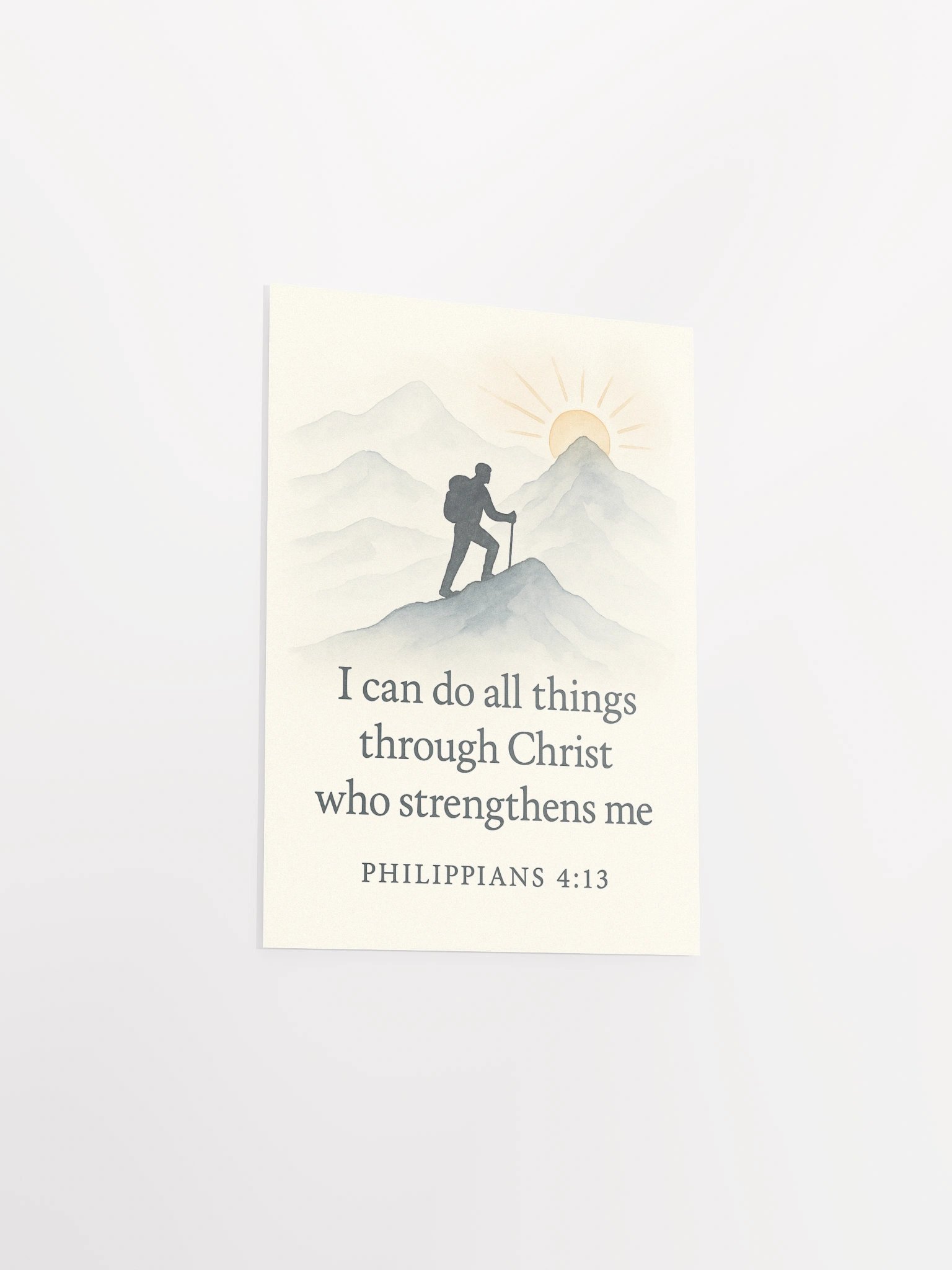 Philippians 4:13 Christian Poster – I Can Do All Things Through Christ Who Strengthens Me Wall Art product image (11)
