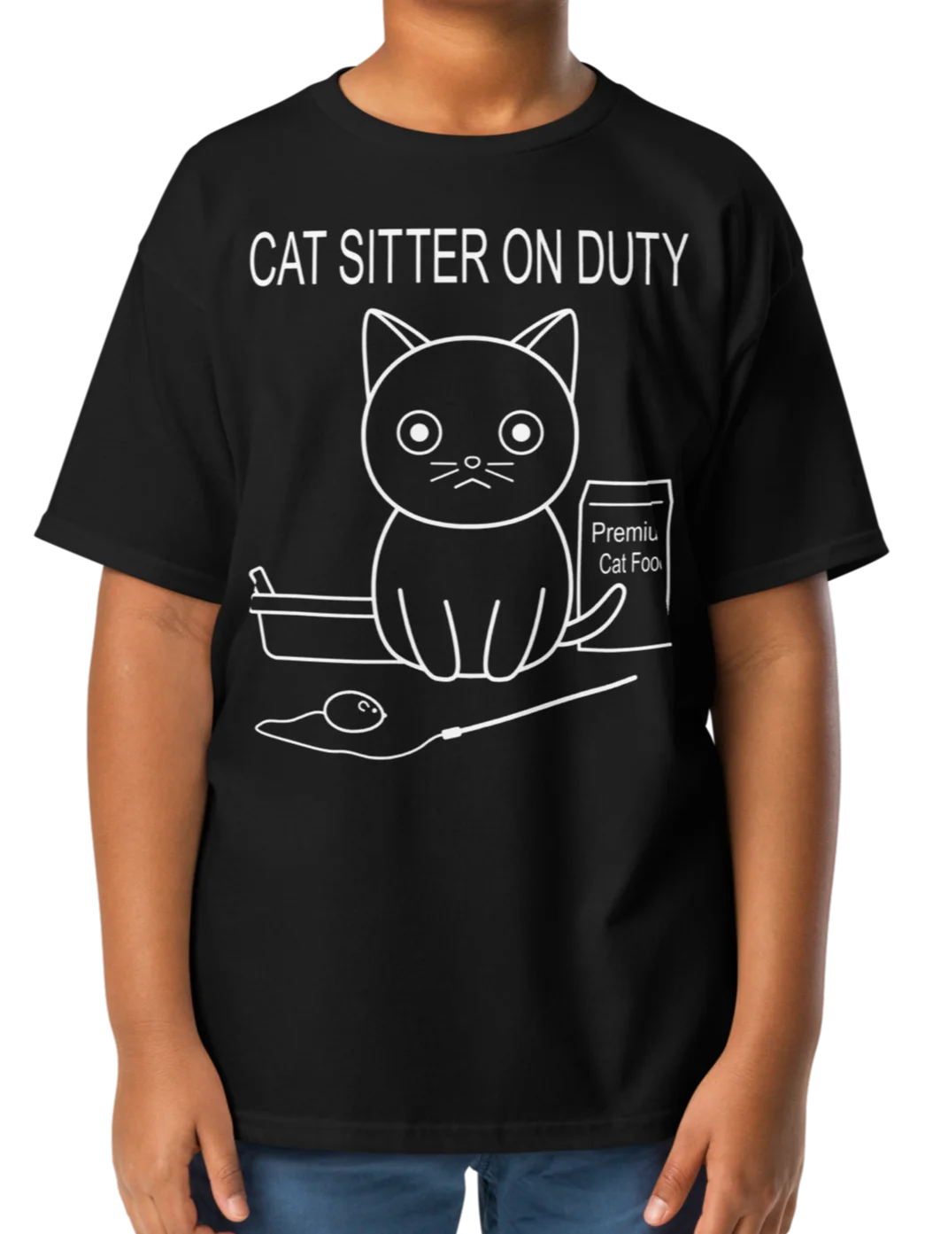 Cat Sitter on Duty - Unisex Youth Heavyweight T-shirt product image (2)