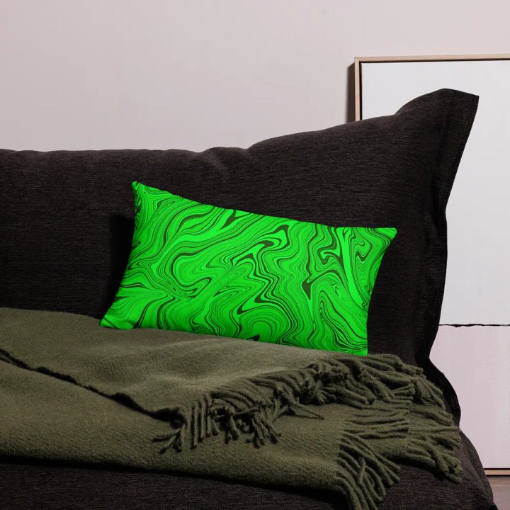 Premium Pillow Case - Green Liquid Swirls product image (2)