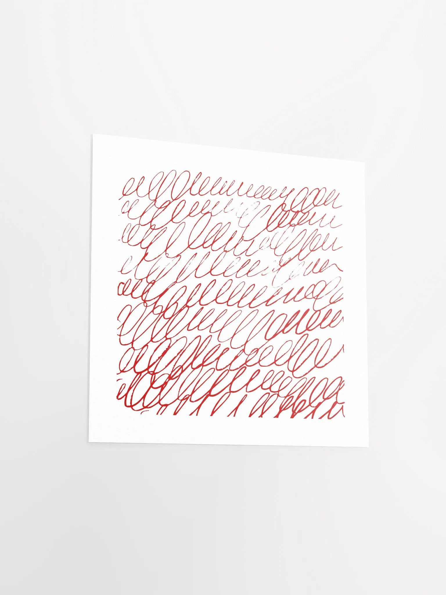 Red Scribble Abstract Line Art Print product image (12)