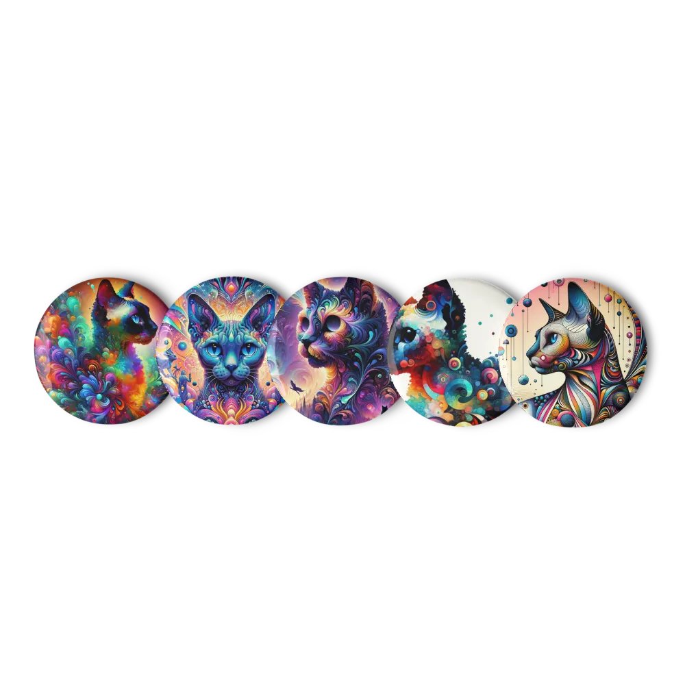 Set of Pin Buttons: Devon Rex 2 product image (1)