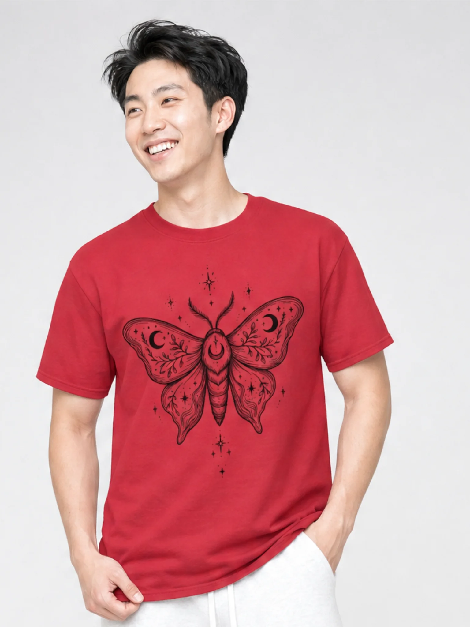 Celestial Moon Moth Graphic T-Shirt product image (1)