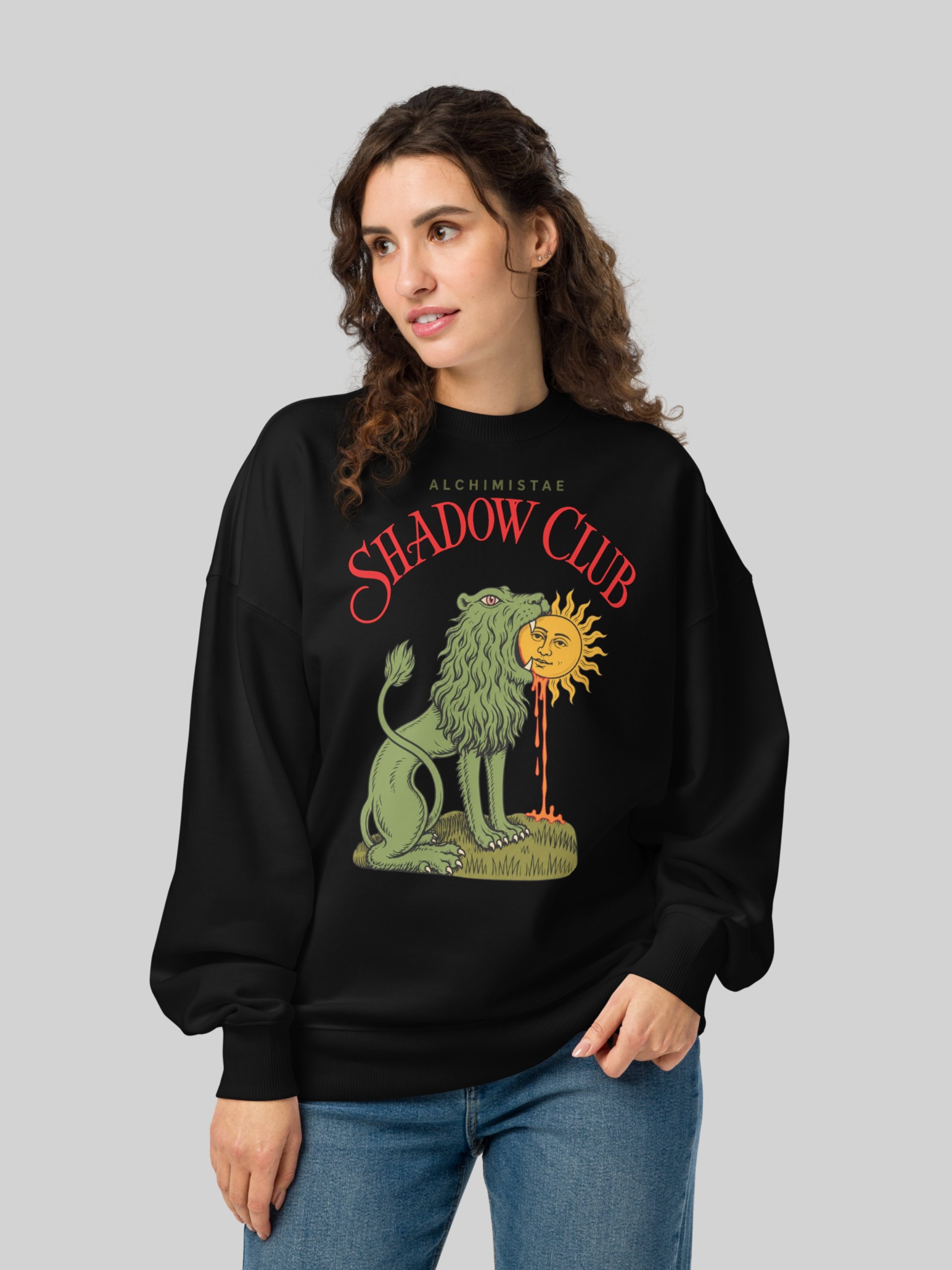 SWEATSHIRT Unisex Oversize Coton Bio Poids Lourd - LION ALCHIMIQUE product image (3)