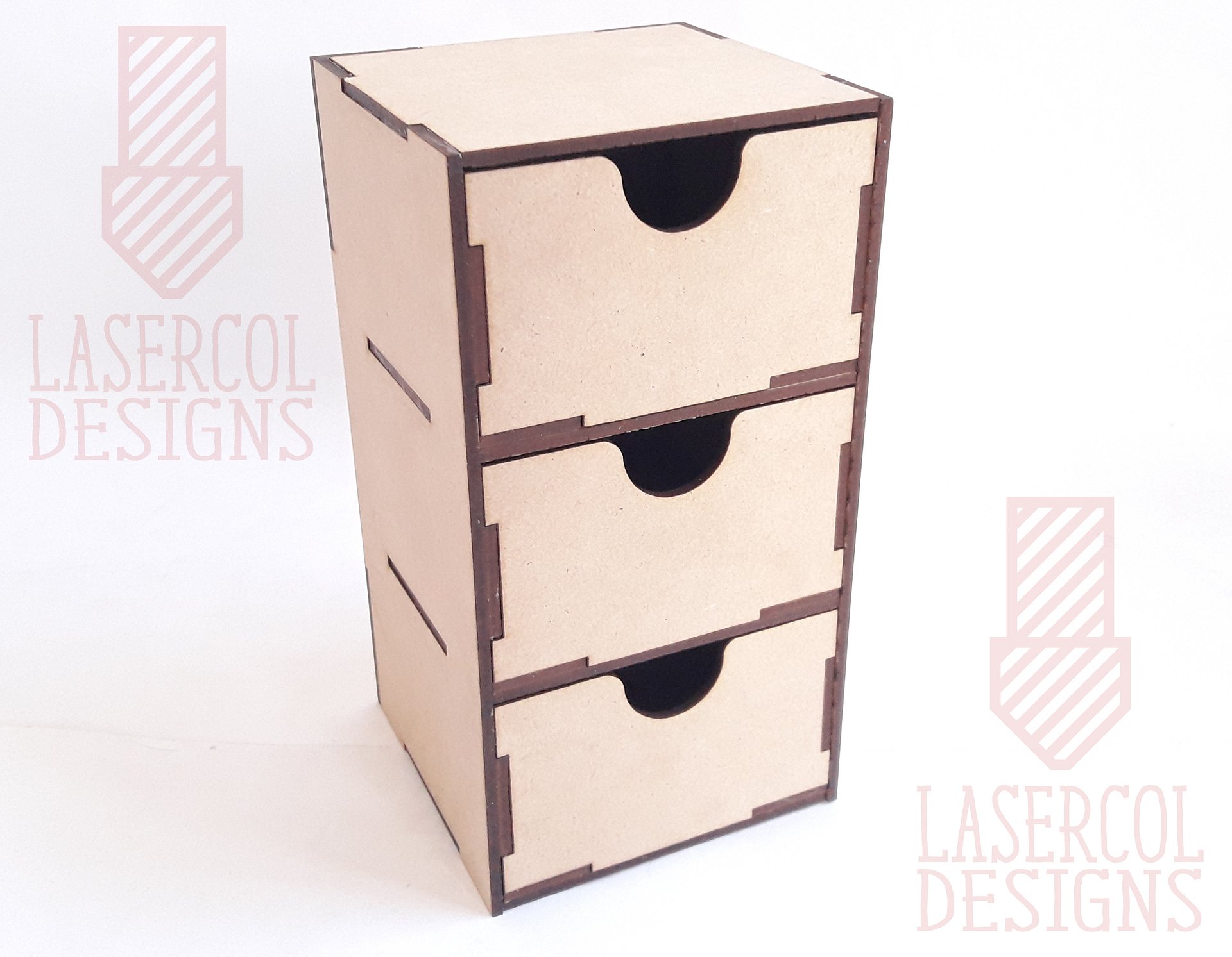 Three Drawers Desk Organizer - Laser Cut Files product image (10)