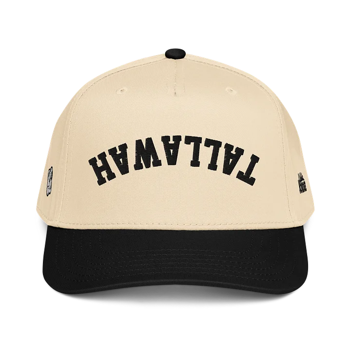 "likkle but TALLAWAH" Two Tone Baseball Cap in Black/Natural product image (1)