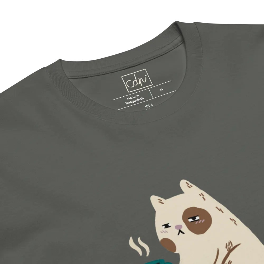 Caffeine and cats (Colour Unisex Premium T-Shirt) product image (6)