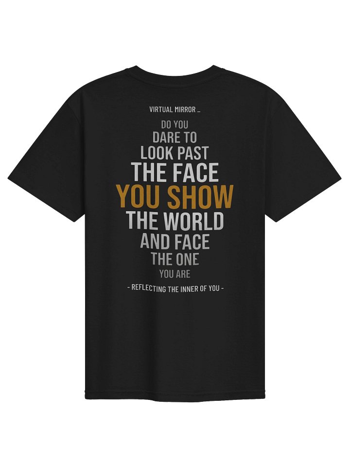 Virtual Mirror — The Shape You Carry | Concrete Poetry Back Print T-Shirt product image (2)