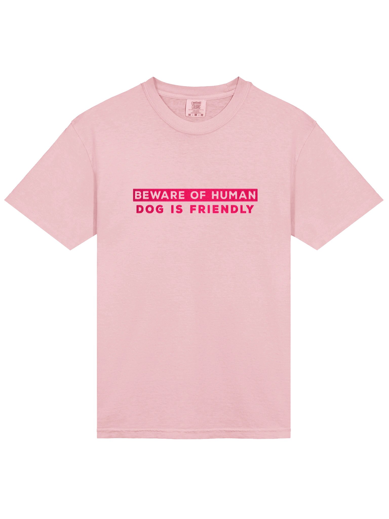 Beware of Human. Dog Is Friendly T-Shirt(Embroidered) Tone-on-Tone Design for Dog Lovers product image (6)