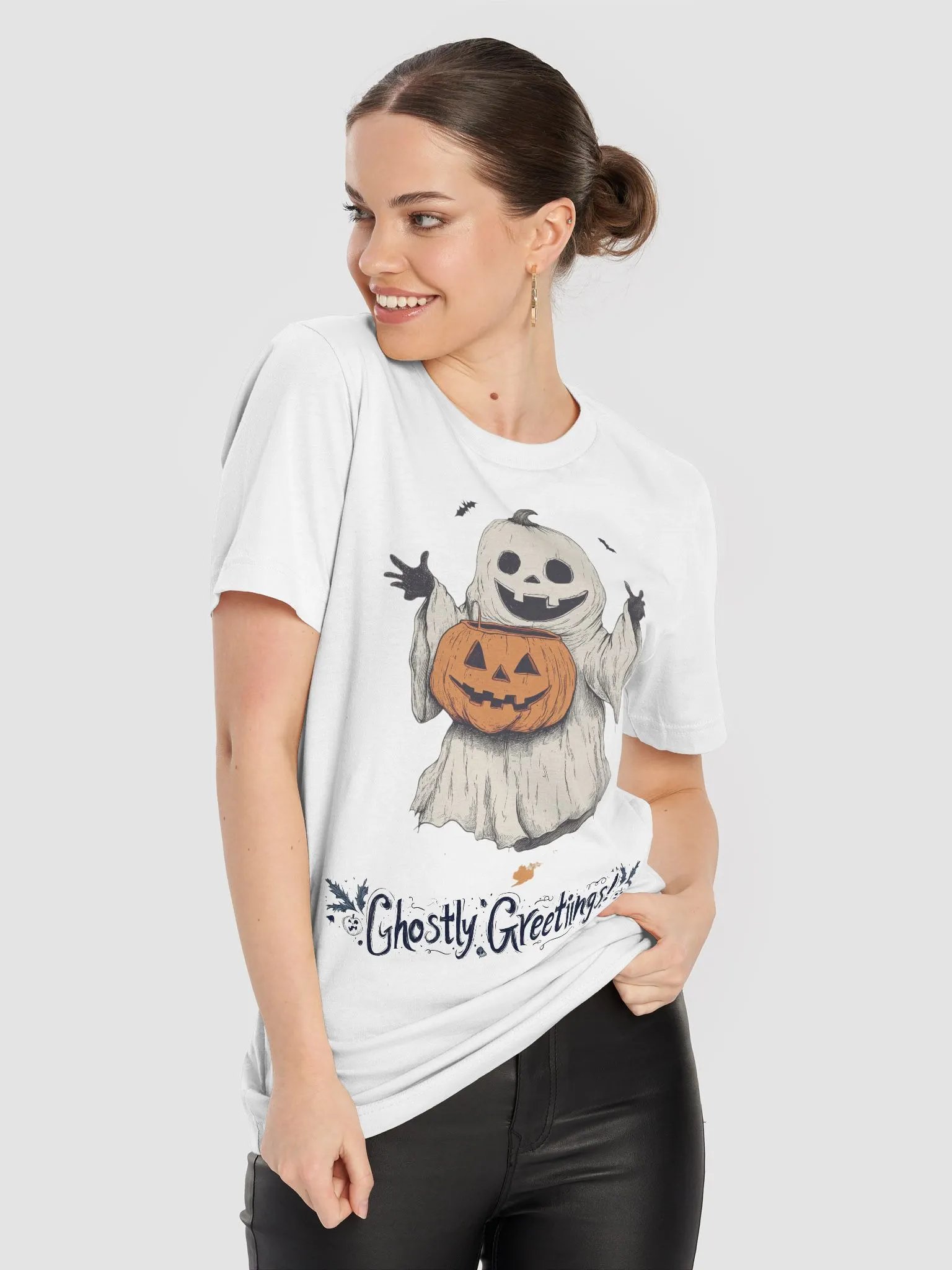 Ghostly Greetings! White Tee product image (8)