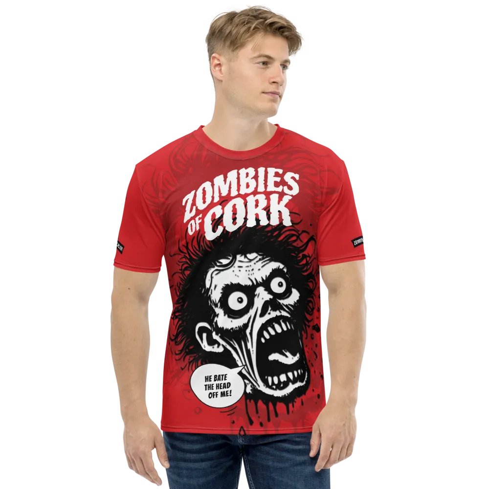 Zombie Floating Head Allover Print T-Shirt (Blood Red Version) product image (1)