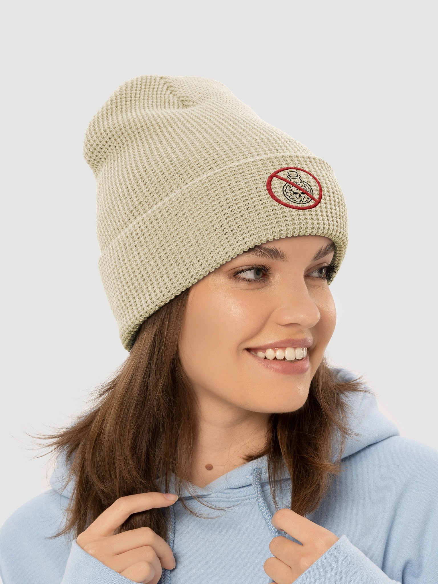 Anti-Mind-Poison Embroidered Logo Black - Waffle Beanie product image (17)