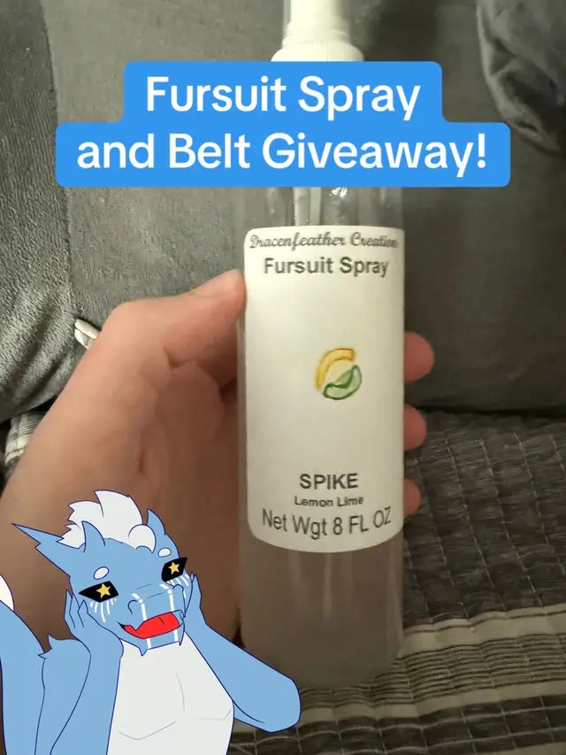 I am giving away a bundle of fursuit spray and a fursuit belt since I reached 5000 subs on YouTube! Please check out the pinned post on my bio for all the details and how to enter! #giveaway #fursuit #furry #furries #fursona 
