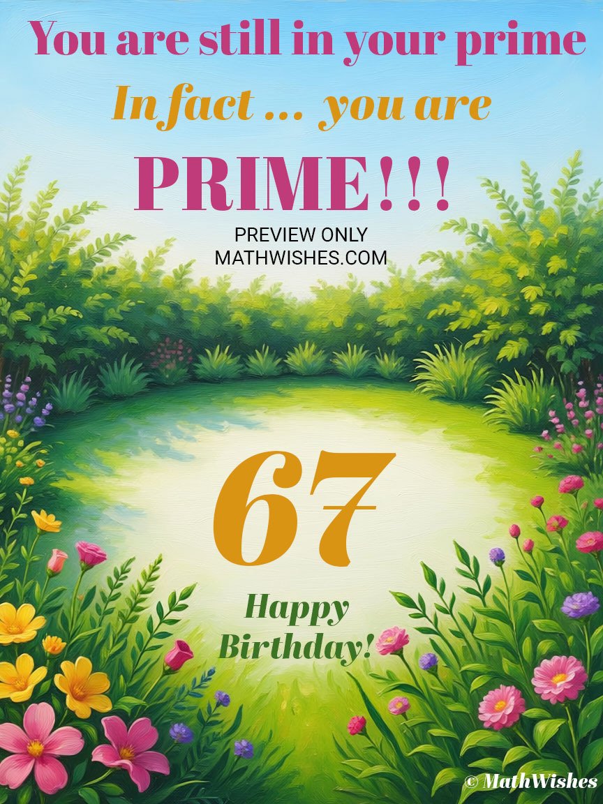67th Birthday Card - Prime Birthday product image (1)