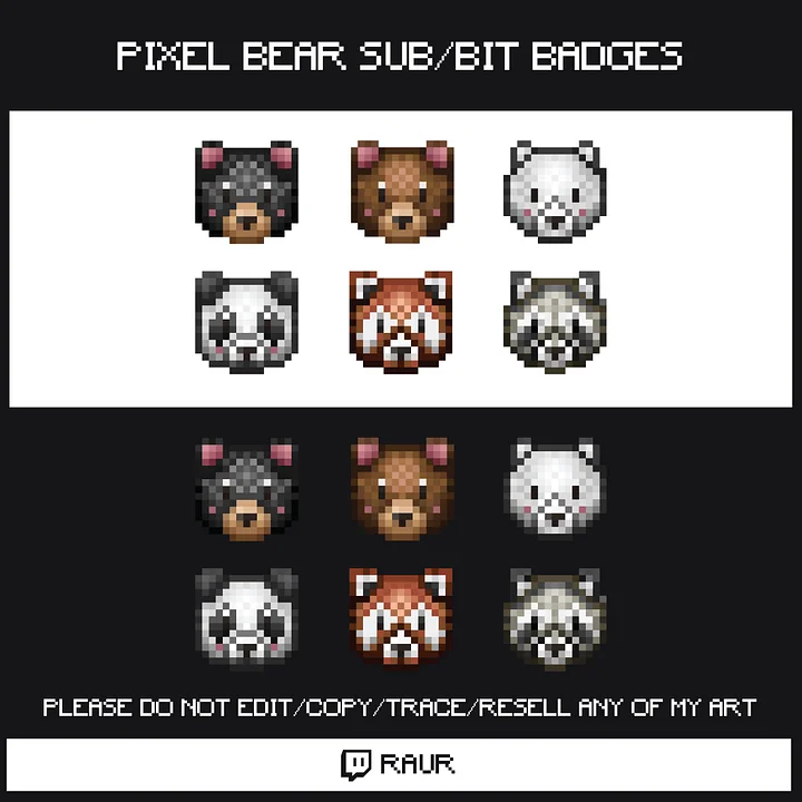 Twitch Pixel Bears - Sub/Bit Badges product image (1)