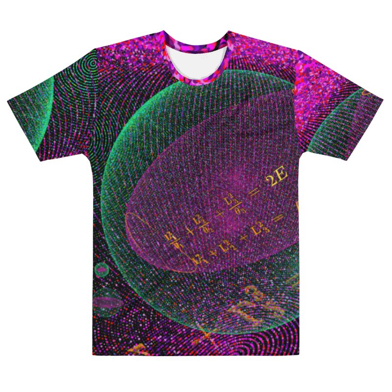 Poinsot's Pixel Spaceship 4 - Physics of the Gyroscope Men's Crew Neck T-Shirt product image (3)