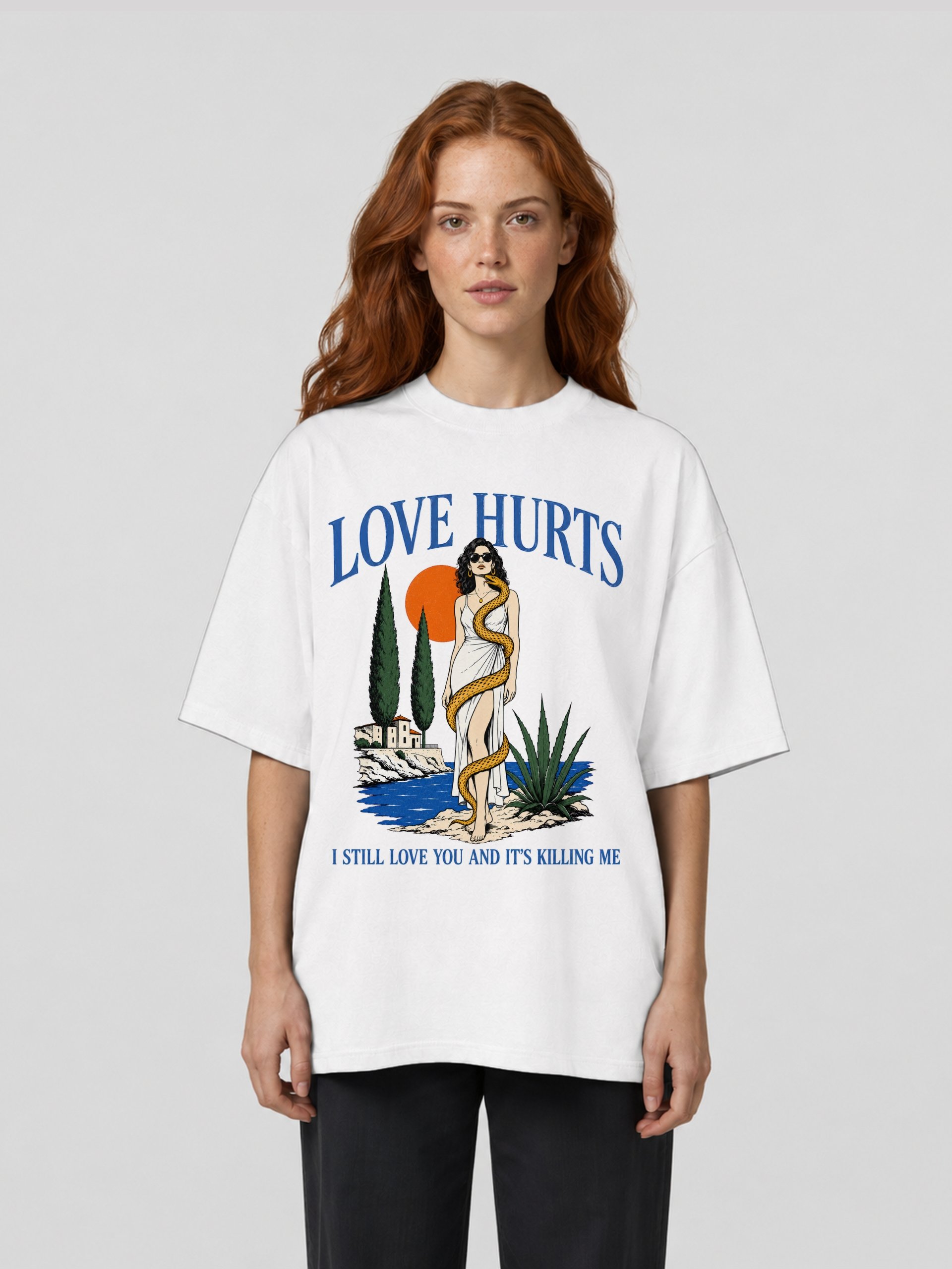 T-SHIRT UNISEXE OVERSIZE ÉPAIS BIO - LOVE HURTS product image (3)
