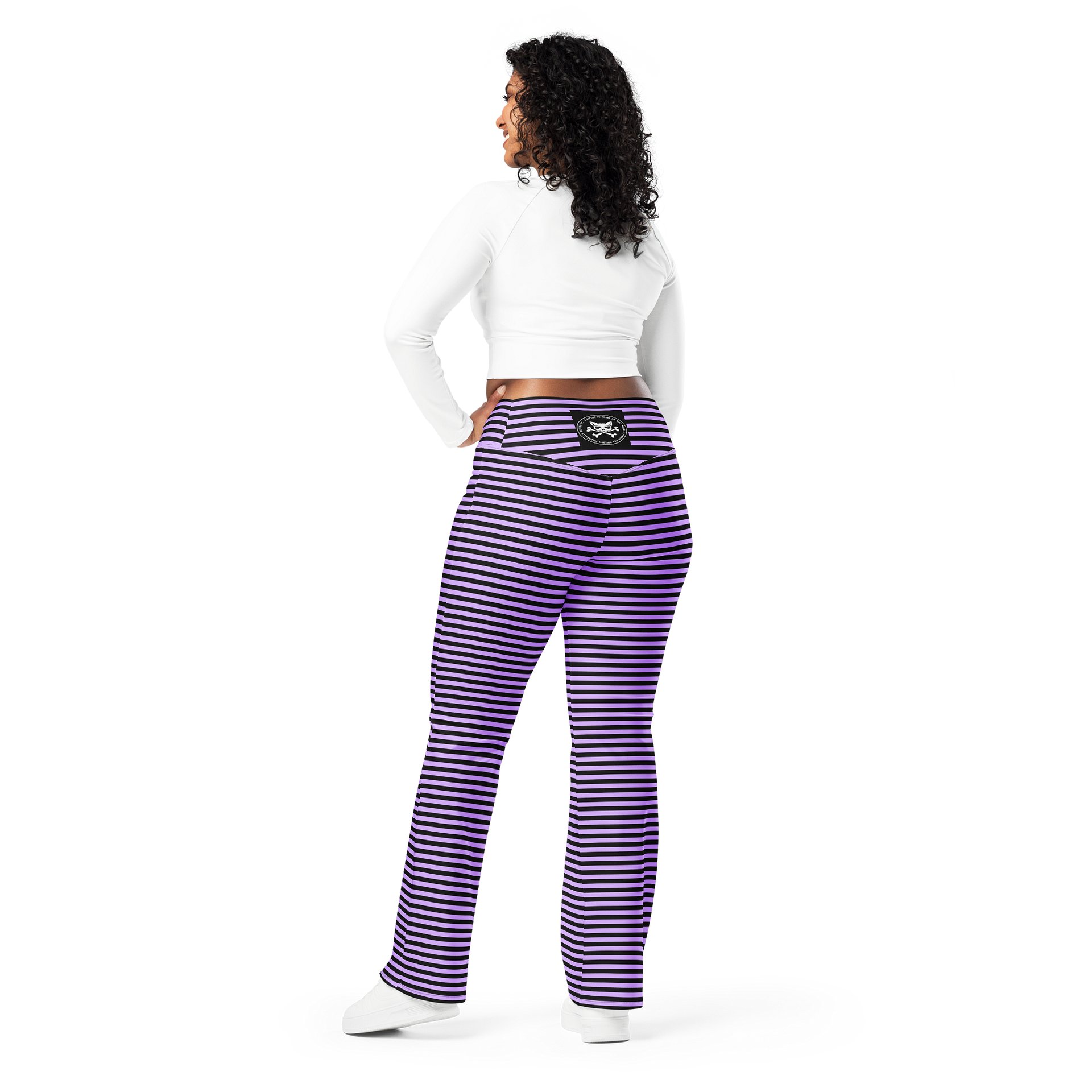 Purple and Blaque Stripped Kat Skull Flares product image (4)