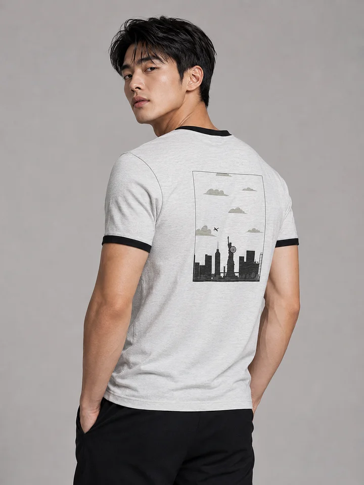 Symmetric Crest Unisex Ringer Tee product image (2)