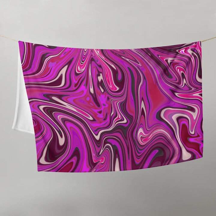 Throw Blanket - Pink and Purple Digital Fluid Art product image (2)