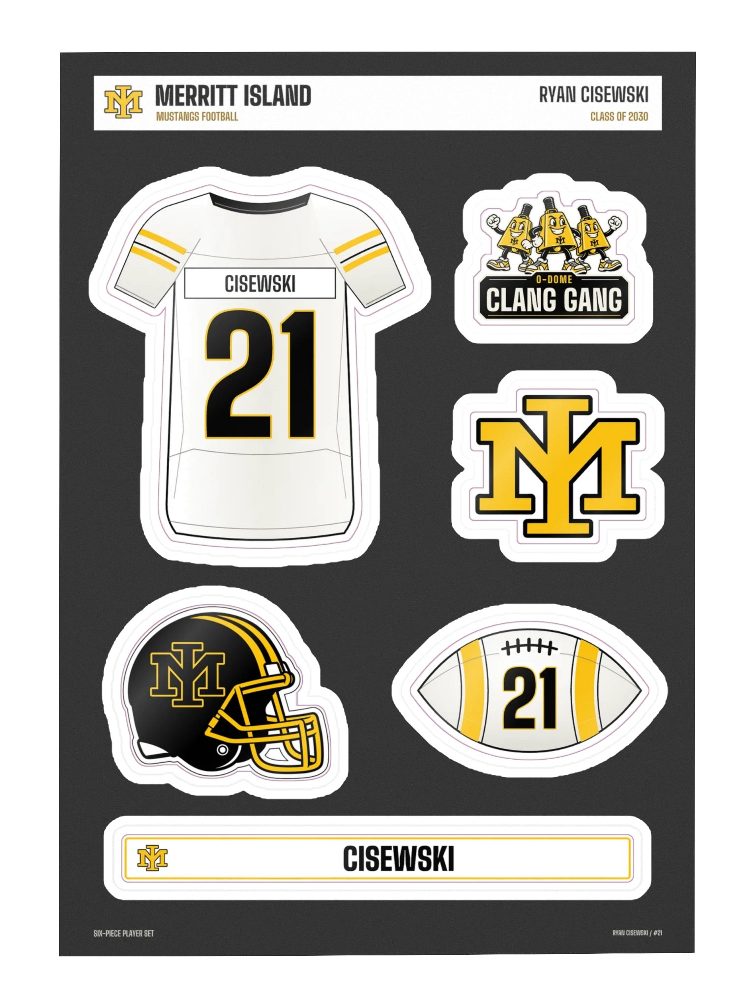 Ryan Cisewski #21 — Mustangs Sticker Sheet product image (3)
