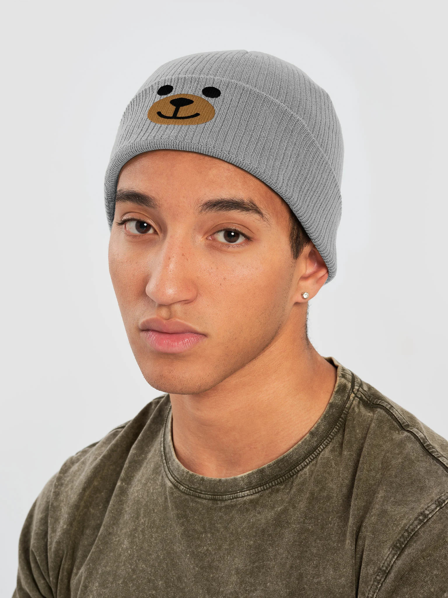 Teddy Face Organic Cotton Embroidered Beanie product image (13)