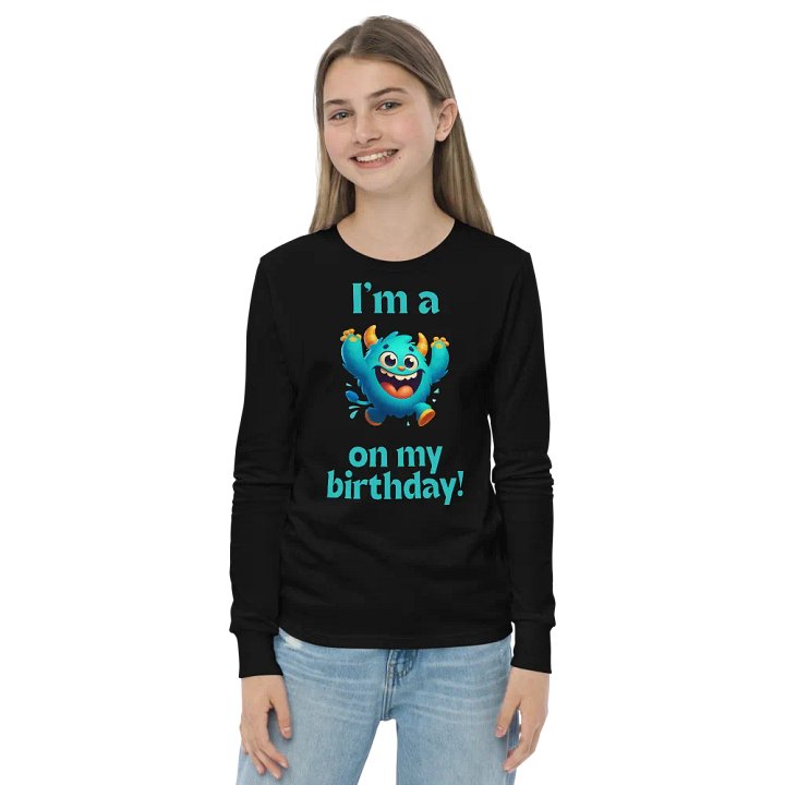 Cheerful Birthday Monster Youth Long Sleeve T-Shirt product image (2)