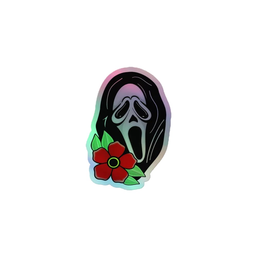 Floral Ghostie Holographic Sticker product image (1)