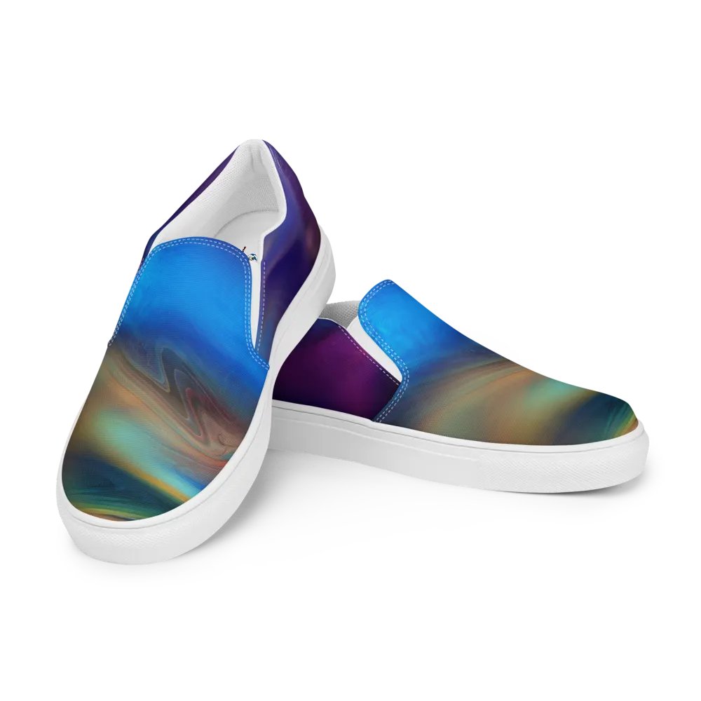 Vibrant Swirl Men's Canvas Slip-On Shoes product image (11)