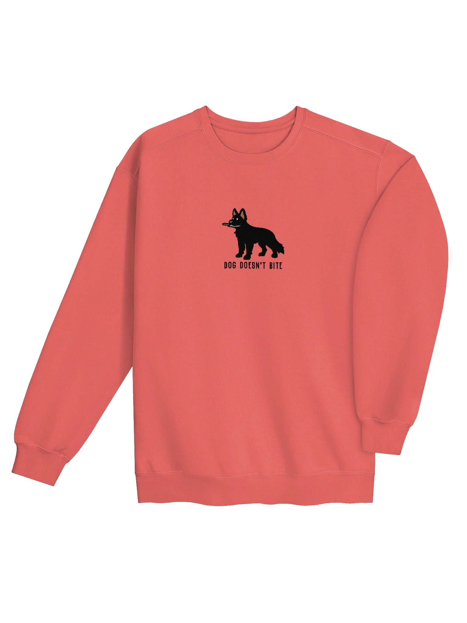 Dog Doesn't Bite Funny Chibi-Style Embroidered Premium Sweatshirt for German Shepherd(Black) Owners product image (20)