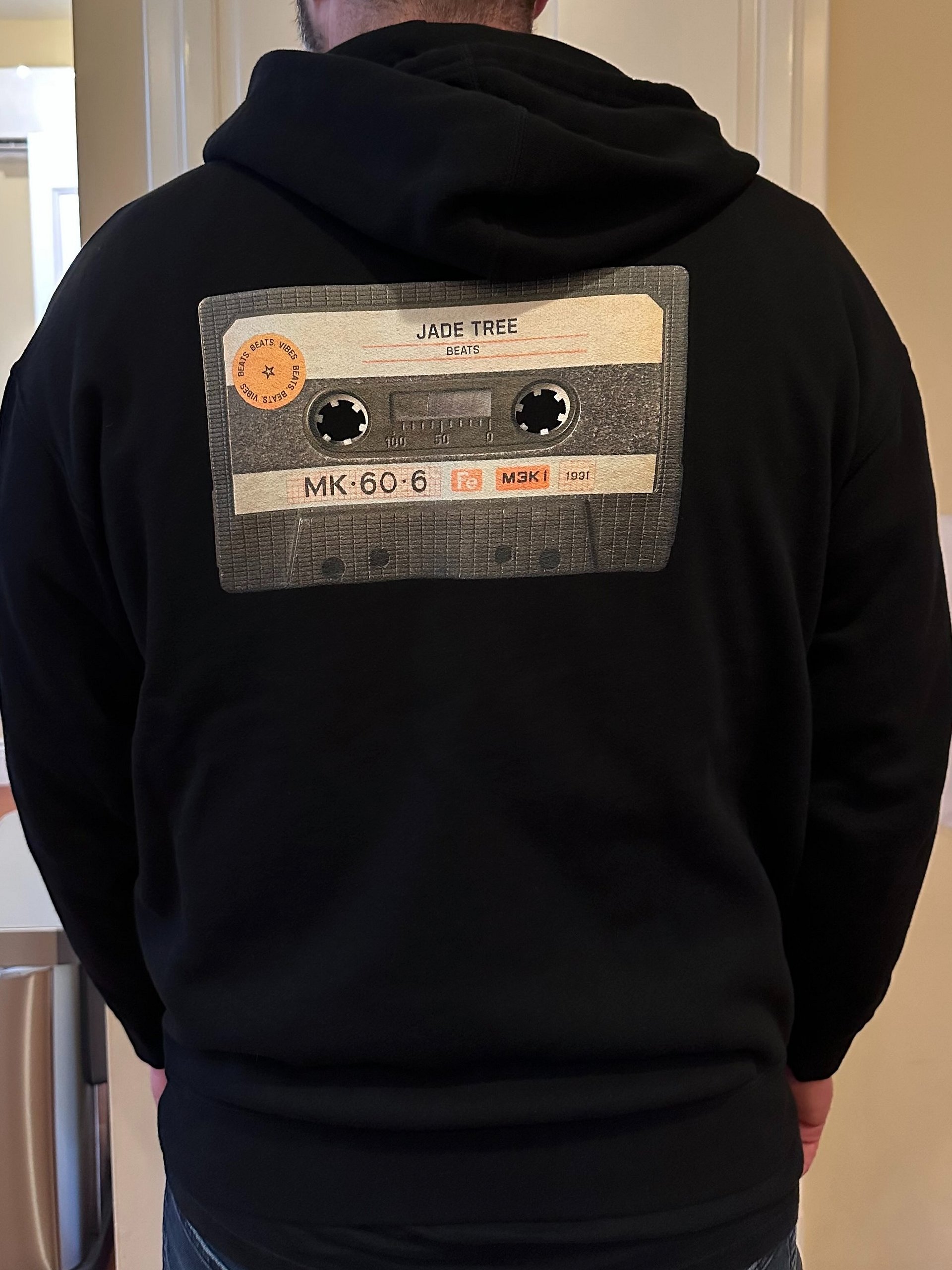 Hoodie Printed Beats. Beats. Vibes Beat Tape (on back) & Embroidered White Logo (on sleeve wrist) product image (5)