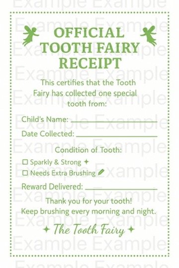 Tooth Fairy Receipt Printable Kit (4 Colors) product image (3)